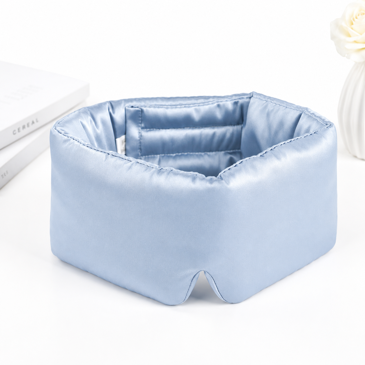 Silk Sleep Eye Mask – 3D Contoured, Lash-Safe & Total Blackout - Apricot