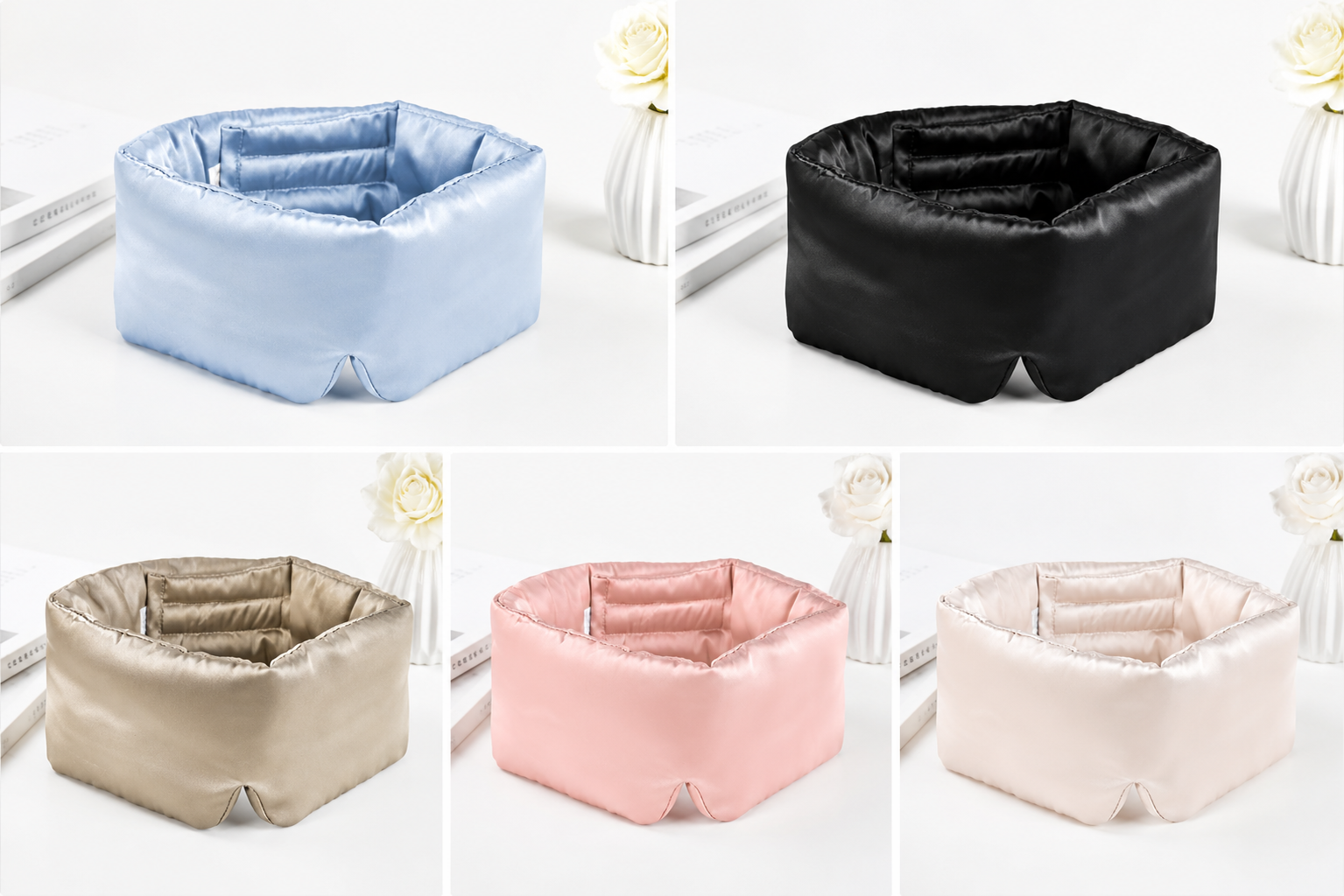 Silk Sleep Eye Mask – 3D Contoured, Lash-Safe & Total Blackout - Apricot