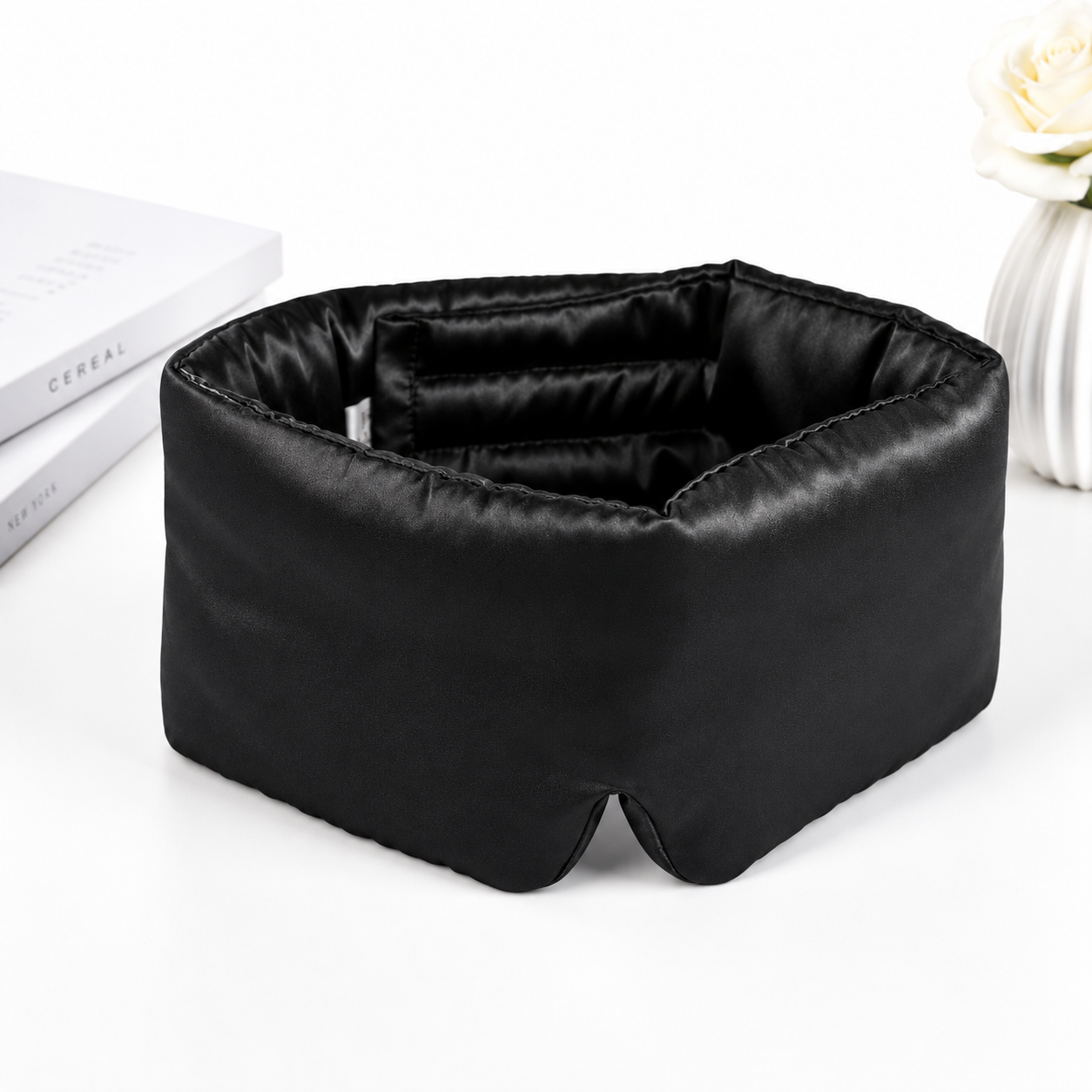 Silk Sleep Eye Mask – 3D Contoured, Lash-Safe & Total Blackout - Apricot