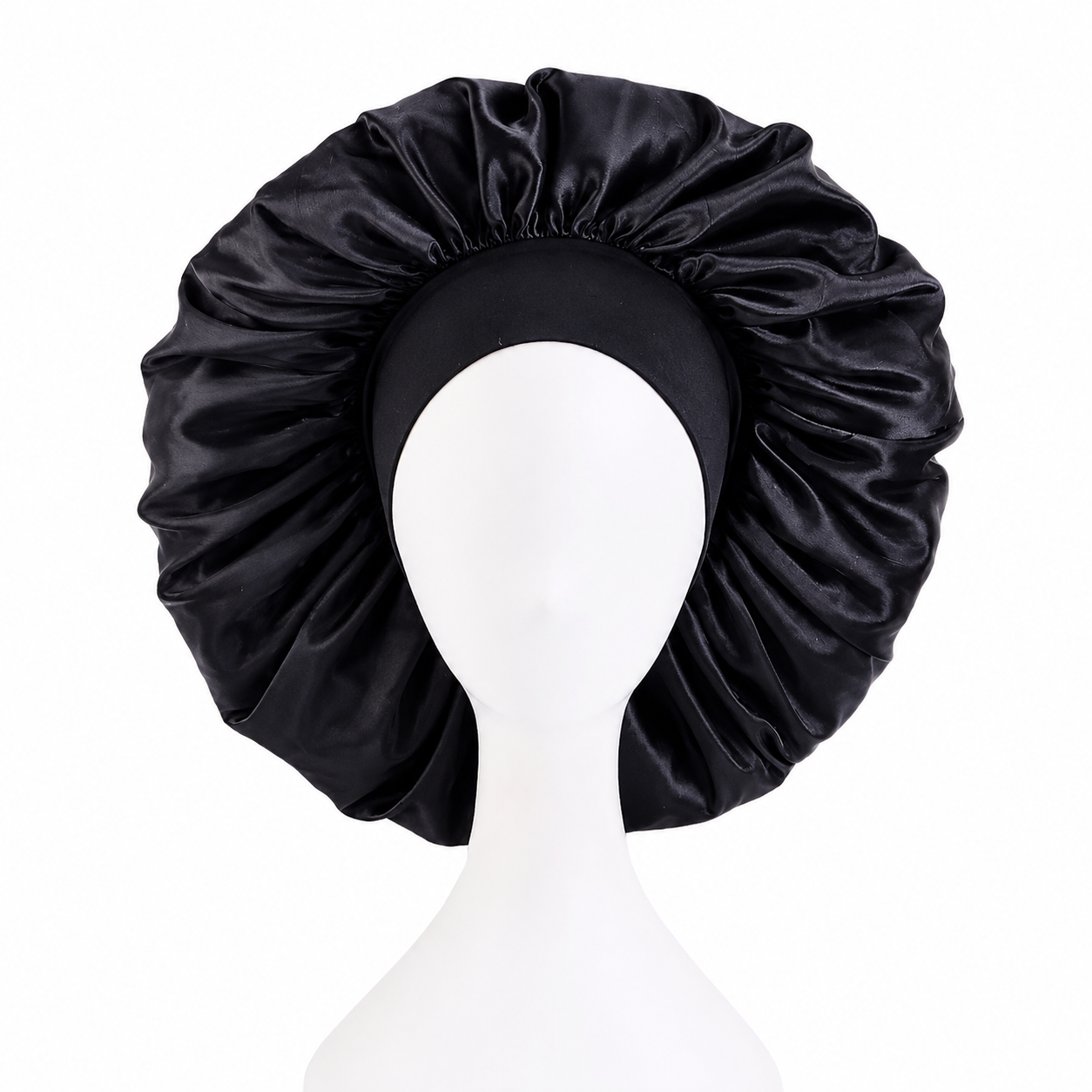 Wide-Brim Silk Sleep Bonnet