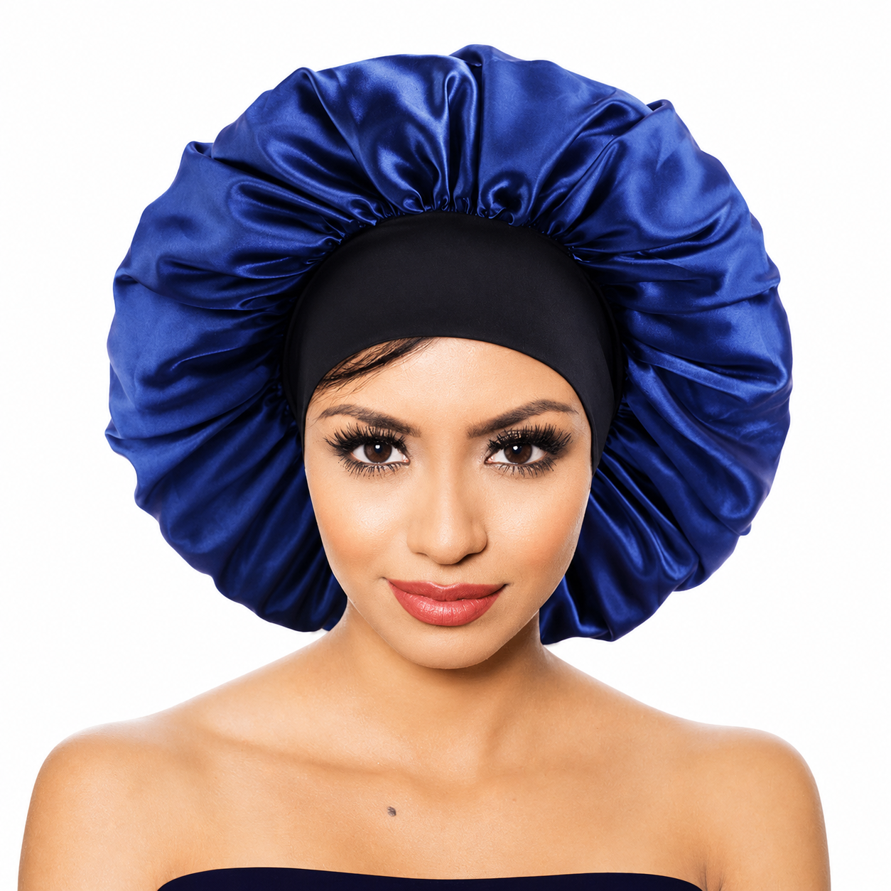 Wide-Brim Silk Sleep Bonnet