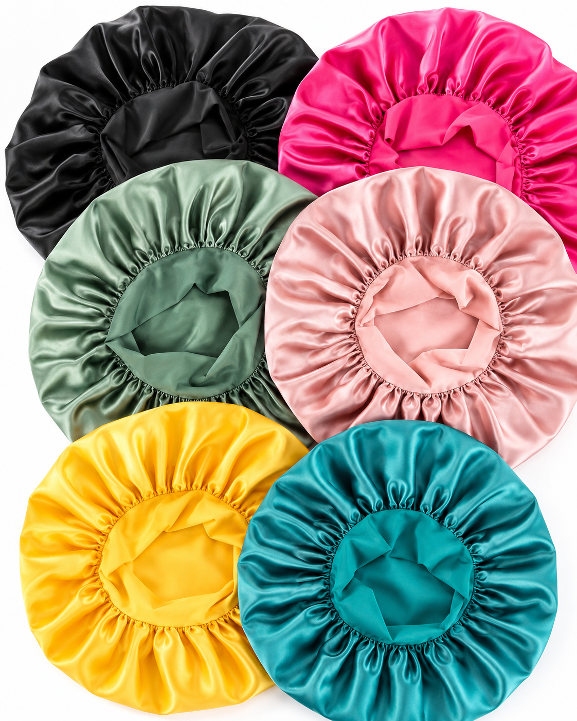 Wide-Brim Silk Sleep Bonnet