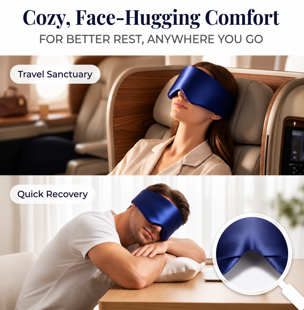 Silk Sleep Eye Mask – 3D Contoured, Lash-Safe & Blackout